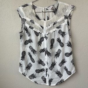 Candies Pineapple Tank Top Size S EUC